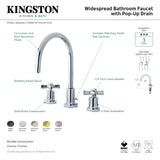 Millennium KS8926ZX Two-Handle 3-Hole Deck Mount Widespread Bathroom Faucet with Brass Pop-Up, Polished Nickel