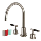 Kaiser KS8928CKL Two-Handle Deck Mount Widespread Bathroom Faucet with Brass Pop-Up, Brushed Nickel