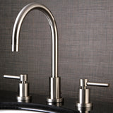 Concord KS8928DL Two-Handle 3-Hole Deck Mount Widespread Bathroom Faucet with Brass Pop-Up, Brushed Nickel