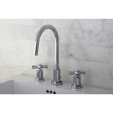 Millennium KS8951ZX Two-Handle 3-Hole Deck Mount Widespread Bathroom Faucet with Brass Pop-Up, Polished Chrome