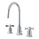 Millennium KS8951ZX Two-Handle 3-Hole Deck Mount Widespread Bathroom Faucet with Brass Pop-Up, Polished Chrome