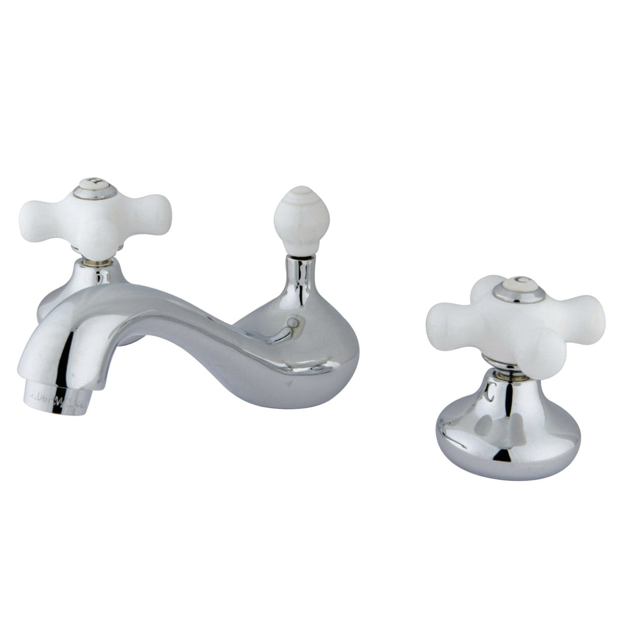 KS941CX Two-Handle 3-Hole Deck Mount Widespread Bathroom Faucet with Plastic Pop-Up, Polished Chrome