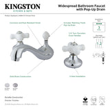 KS948CX Two-Handle 3-Hole Deck Mount Widespread Bathroom Faucet with Plastic Pop-Up, Brushed Nickel