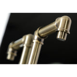 Belknap KSD144RXAB Single-Handle 1-Hole Deck Mount Bathroom Faucet with Push Pop-Up, Antique Brass
