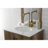 Belknap KSD144RXBB Single-Handle 1-Hole Deck Mount Bathroom Faucet with Push Pop-Up, Brushed Brass
