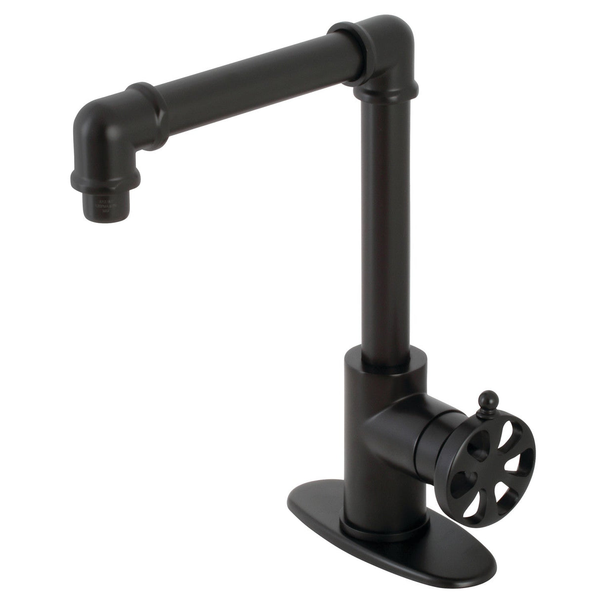 Belknap KSD144RXMB Single-Handle 1-Hole Deck Mount Bathroom Faucet with Push Pop-Up, Matte Black
