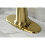 Nautical KSD154BXBB Single-Handle 1-Hole Deck Mount Bathroom Faucet with Push Pop-Up and Deck Plate, Brushed Brass