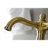 Nautical KSD154BXBB Single-Handle 1-Hole Deck Mount Bathroom Faucet with Push Pop-Up and Deck Plate, Brushed Brass
