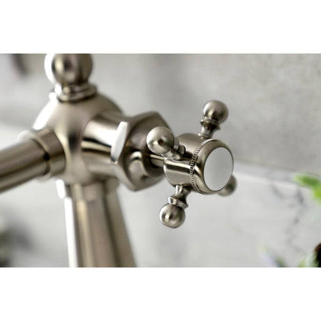 Nautical KSD154BXBN Single-Handle 1-Hole Deck Mount Bathroom Faucet with Push Pop-Up and Deck Plate, Brushed Nickel