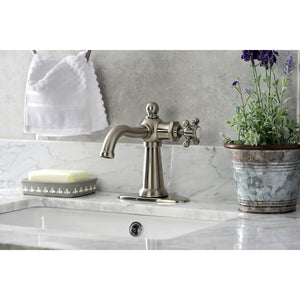 Nautical KSD154BXBN Single-Handle 1-Hole Deck Mount Bathroom Faucet with Push Pop-Up and Deck Plate, Brushed Nickel