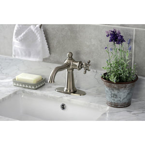 Nautical KSD154BXBN Single-Handle 1-Hole Deck Mount Bathroom Faucet with Push Pop-Up and Deck Plate, Brushed Nickel