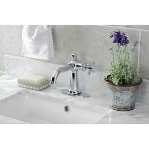 Nautical KSD154BXCP Single-Handle 1-Hole Deck Mount Bathroom Faucet with Push Pop-Up and Deck Plate, Polished Chrome