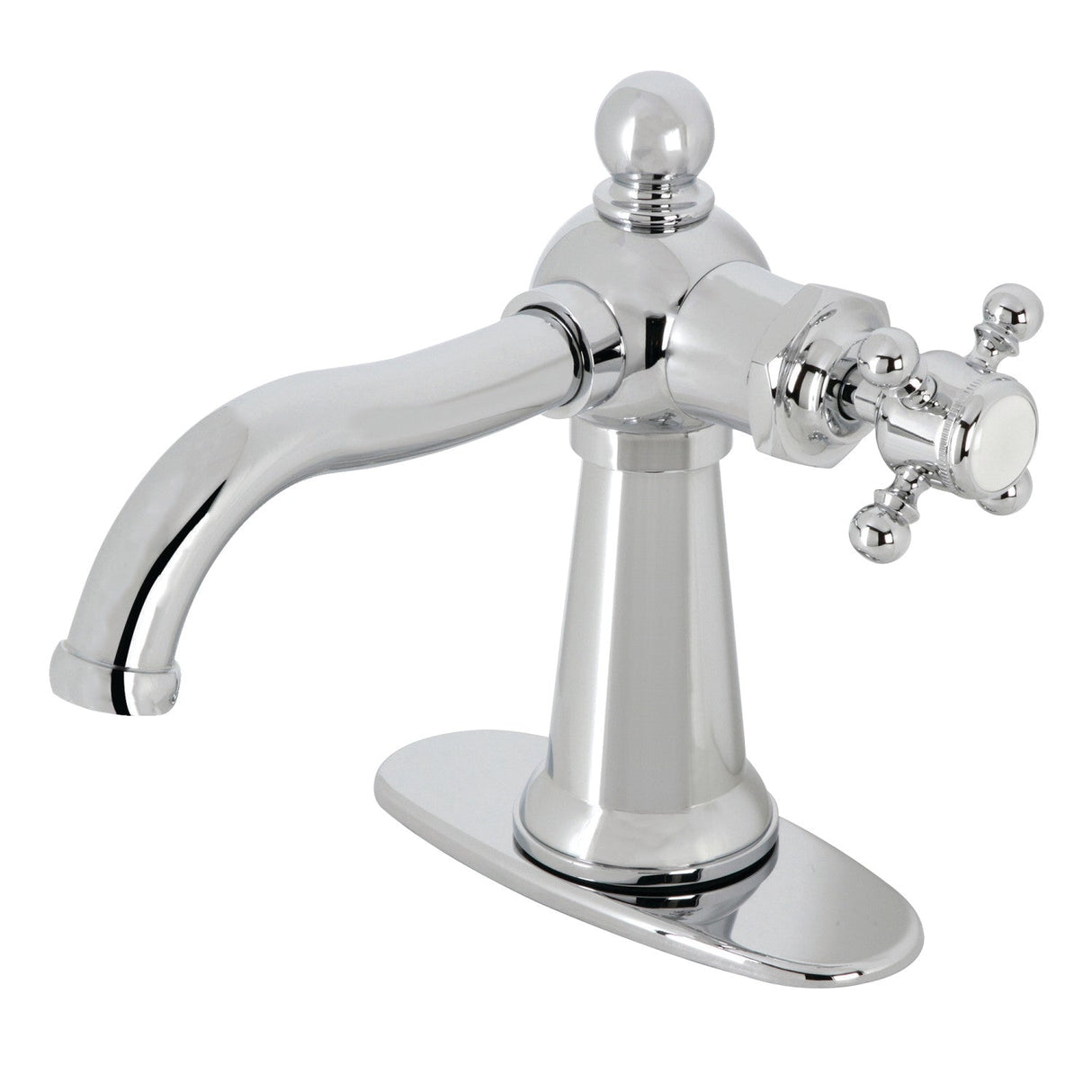 Nautical KSD154BXCP Single-Handle 1-Hole Deck Mount Bathroom Faucet with Push Pop-Up and Deck Plate, Polished Chrome