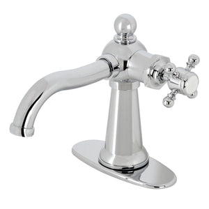 Nautical KSD154BXCP Single-Handle 1-Hole Deck Mount Bathroom Faucet with Push Pop-Up and Deck Plate, Polished Chrome