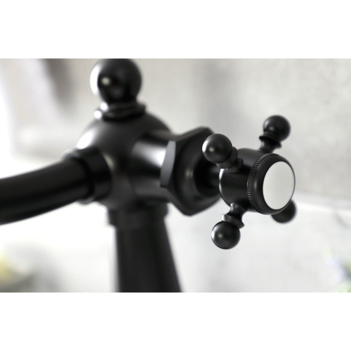 Nautical KSD154BXMB Single-Handle 1-Hole Deck Mount Bathroom Faucet with Push Pop-Up and Deck Plate, Matte Black