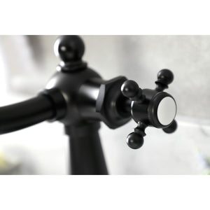 Nautical KSD154BXMB Single-Handle 1-Hole Deck Mount Bathroom Faucet with Push Pop-Up and Deck Plate, Matte Black