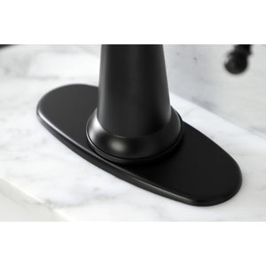 Nautical KSD154BXMB Single-Handle 1-Hole Deck Mount Bathroom Faucet with Push Pop-Up and Deck Plate, Matte Black
