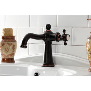 Nautical KSD154BXNB Single-Handle 1-Hole Deck Mount Bathroom Faucet with Push Pop-Up and Deck Plate, Naples Bronze