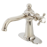 Nautical KSD154BXPN Single-Handle 1-Hole Deck Mount Bathroom Faucet with Push Pop-Up and Deck Plate, Polished Nickel