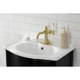 Nautical KSD154KLBB Single-Handle 1-Hole Deck Mount Bathroom Faucet with Push Pop-Up and Deck Plate, Brushed Brass