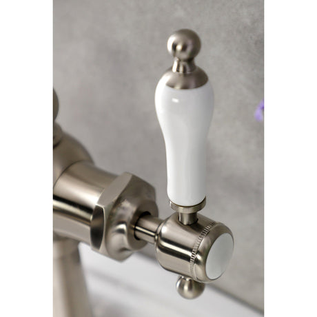 Nautical KSD154KLBN Single-Handle 1-Hole Deck Mount Bathroom Faucet with Push Pop-Up and Deck Plate, Brushed Nickel
