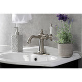 Nautical KSD154KLBN Single-Handle 1-Hole Deck Mount Bathroom Faucet with Push Pop-Up and Deck Plate, Brushed Nickel