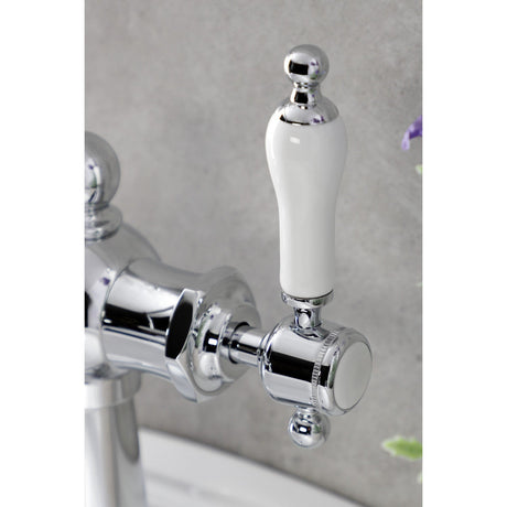 Nautical KSD154KLCP Single-Handle 1-Hole Deck Mount Bathroom Faucet with Push Pop-Up and Deck Plate, Polished Chrome