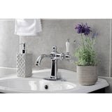 Nautical KSD154KLCP Single-Handle 1-Hole Deck Mount Bathroom Faucet with Push Pop-Up and Deck Plate, Polished Chrome