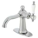 Nautical KSD154KLCP Single-Handle 1-Hole Deck Mount Bathroom Faucet with Push Pop-Up and Deck Plate, Polished Chrome