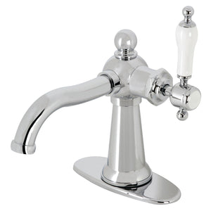 Nautical KSD154KLCP Single-Handle 1-Hole Deck Mount Bathroom Faucet with Push Pop-Up and Deck Plate, Polished Chrome