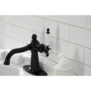Nautical KSD154KLMB Single-Handle 1-Hole Deck Mount Bathroom Faucet with Push Pop-Up and Deck Plate, Matte Black
