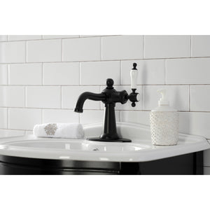 Nautical KSD154KLMB Single-Handle 1-Hole Deck Mount Bathroom Faucet with Push Pop-Up and Deck Plate, Matte Black