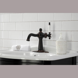 Nautical KSD154KLNB Single-Handle 1-Hole Deck Mount Bathroom Faucet with Push Pop-Up and Deck Plate, Naples Bronze