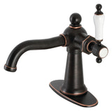 Nautical KSD154KLNB Single-Handle 1-Hole Deck Mount Bathroom Faucet with Push Pop-Up and Deck Plate, Naples Bronze