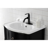 Whitaker KSD2820KL Single-Handle 1-Hole Deck Mount Bathroom Faucet with Push Pop-Up and Deck Plate, Matte Black