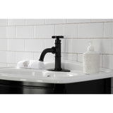 Belknap KSD2820RX Single-Handle 1-Hole Deck Mount Bathroom Faucet with Push Pop-Up and Deck Plate, Matte Black