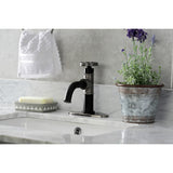 Belknap KSD2824RX Single-Handle 1-Hole Deck Mount Bathroom Faucet with Push Pop-Up and Deck Plate, Matte Black/Black Stainless