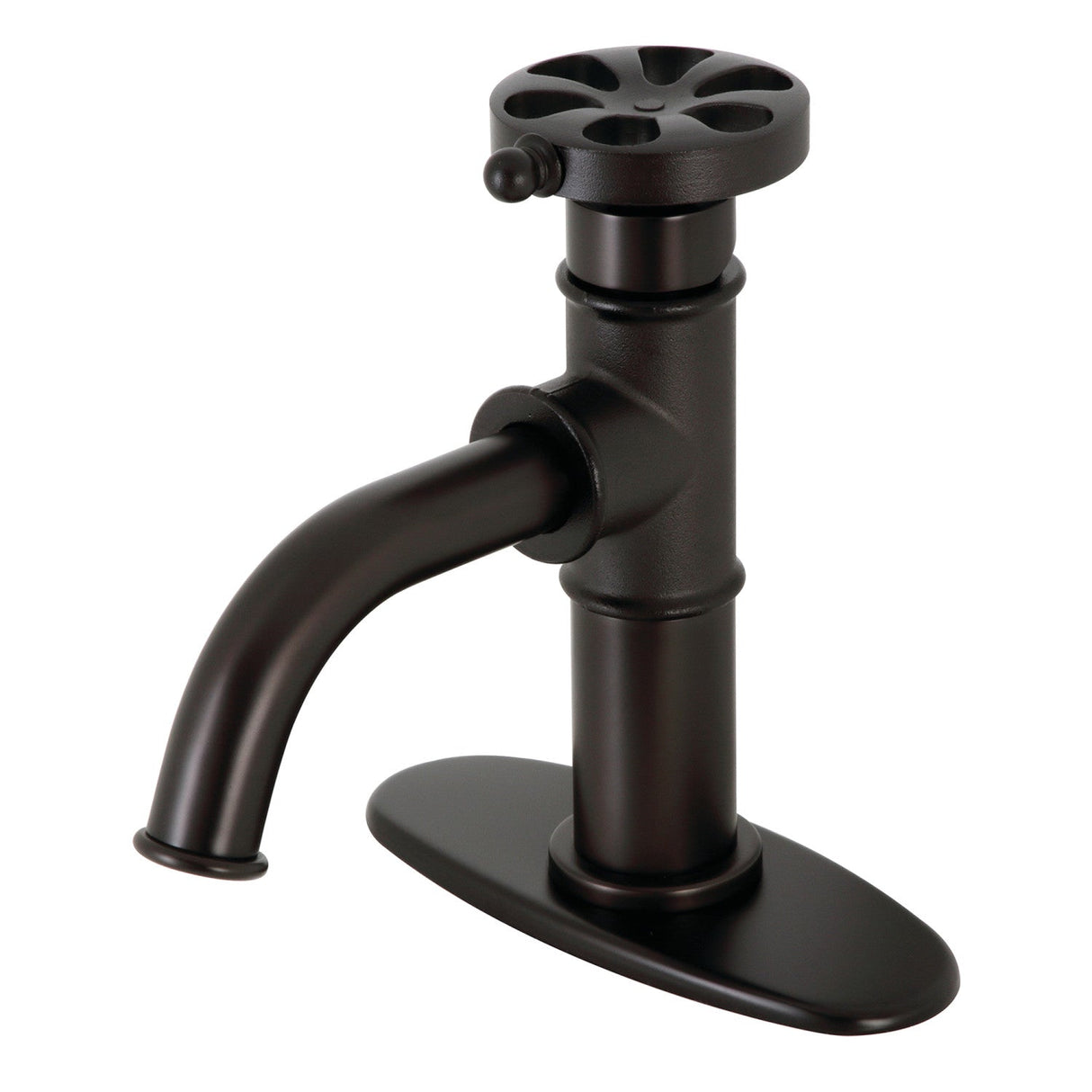 Belknap KSD2825RX Single-Handle 1-Hole Deck Mount Bathroom Faucet with Push Pop-Up and Deck Plate, Oil Rubbed Bronze