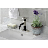 Belknap KSD2828RX Single-Handle 1-Hole Deck Mount Bathroom Faucet with Push Pop-Up and Deck Plate, Matte Black/Brushed Nickel