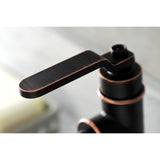 Whitaker KSD282KLNB Single-Handle 1-Hole Deck Mount Bathroom Faucet with Push Pop-Up and Deck Plate, Naples Bronze