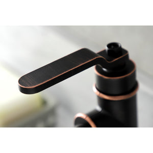 Whitaker KSD282KLNB Single-Handle 1-Hole Deck Mount Bathroom Faucet with Push Pop-Up and Deck Plate, Naples Bronze