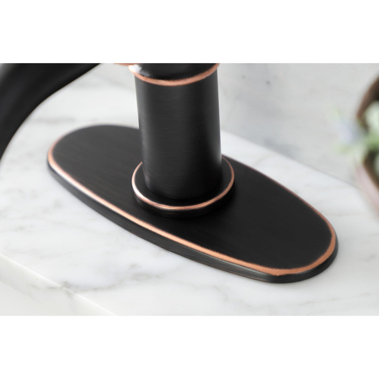 Belknap KSD282RXNB Single-Handle 1-Hole Deck Mount Bathroom Faucet with Push Pop-Up and Deck Plate, Naples Bronze