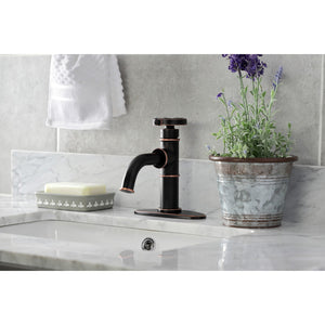 Belknap KSD282RXNB Single-Handle 1-Hole Deck Mount Bathroom Faucet with Push Pop-Up and Deck Plate, Naples Bronze