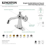 Fuller KSD3540CG Single-Handle 1-Hole Deck Mount Bathroom Faucet with Push Pop-Up and Deck Plate, Matte Black