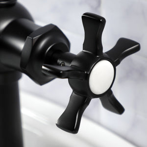 Hamilton KSD3540NX Single-Handle 1-Hole Deck Mount Bathroom Faucet with Push Pop-Up and Deck Plate, Matte Black