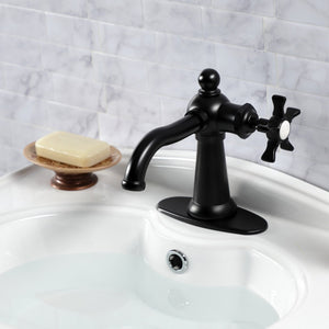 Hamilton KSD3540NX Single-Handle 1-Hole Deck Mount Bathroom Faucet with Push Pop-Up and Deck Plate, Matte Black