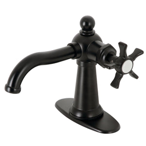 Hamilton KSD3540NX Single-Handle 1-Hole Deck Mount Bathroom Faucet with Push Pop-Up and Deck Plate, Matte Black