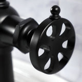 Belknap KSD3540RX Single-Handle 1-Hole Deck Mount Bathroom Faucet with Push Pop-Up and Deck Plate, Matte Black