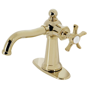 Hamilton KSD3542NX Single-Handle 1-Hole Deck Mount Bathroom Faucet with Push Pop-Up and Deck Plate, Polished Brass