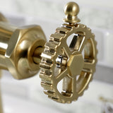 Fuller KSD3547CG Single-Handle 1-Hole Deck Mount Bathroom Faucet with Push Pop-Up and Deck Plate, Brushed Brass